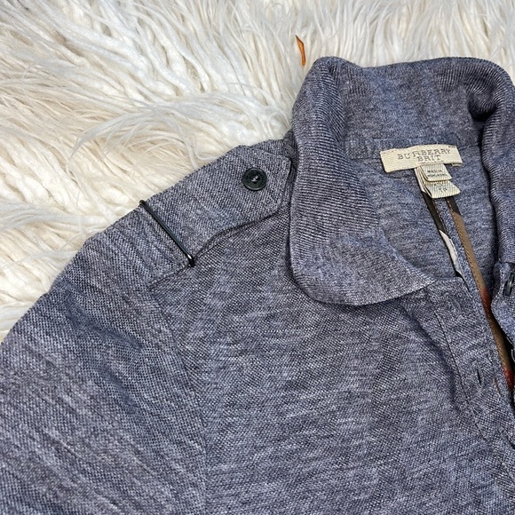 Burberry Brit Gray Short Sleeve Polo with Shoulder Strap Hardware, xs - Picture 15 of 16